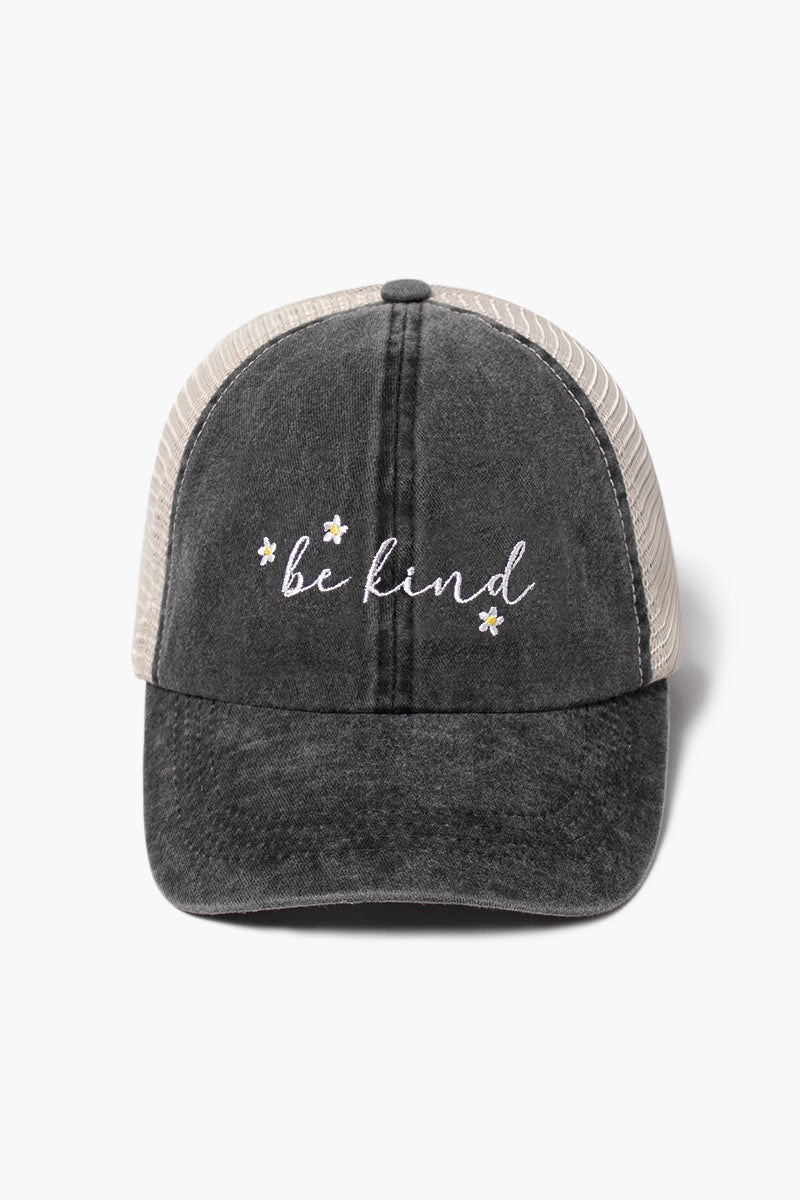 BE KIND HAT CHARCOAL